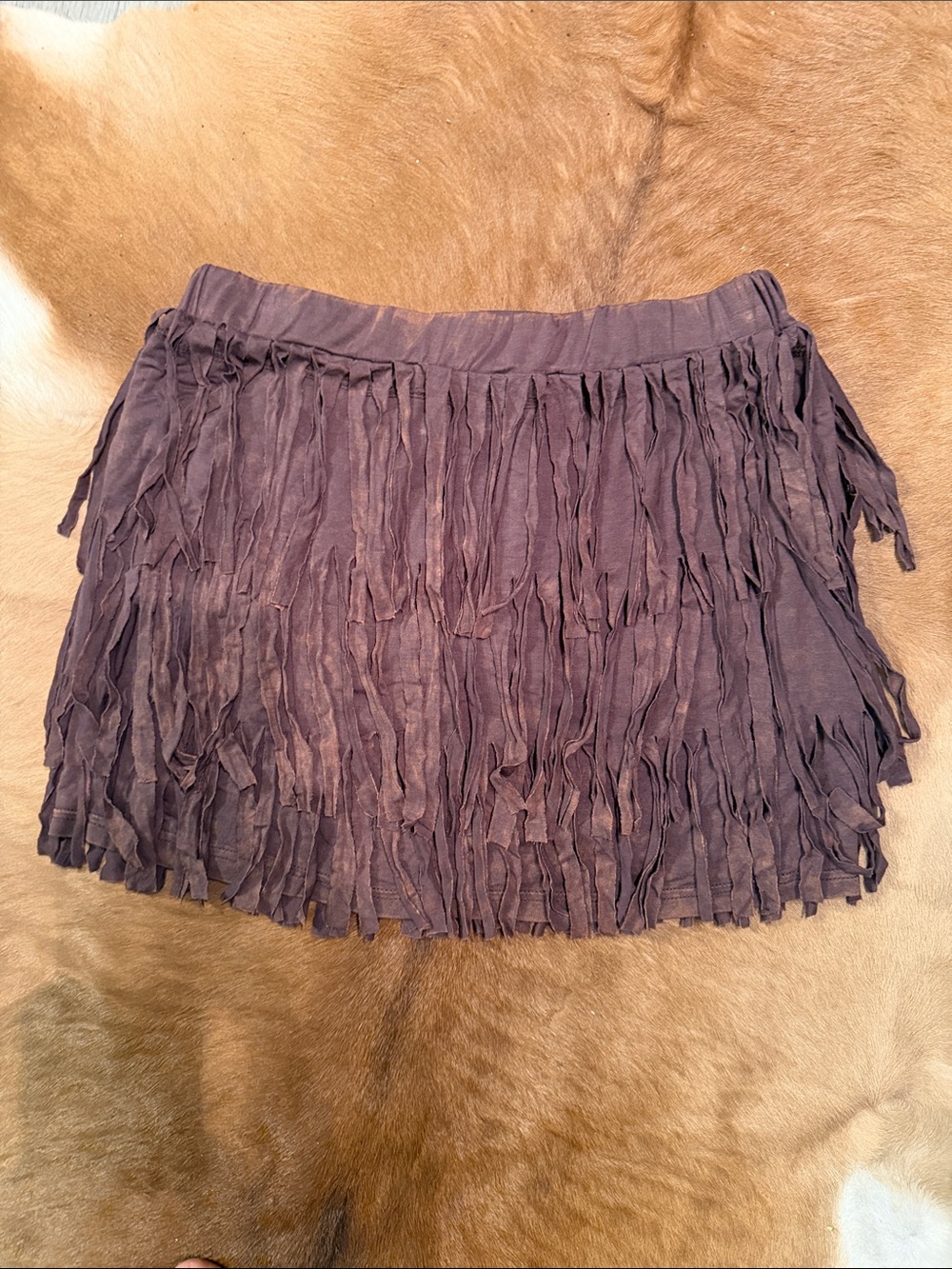 $72 NWOT 🤠 POL Western Boho Tiered Fringed Mini Skirt S - Picture 4 of 4